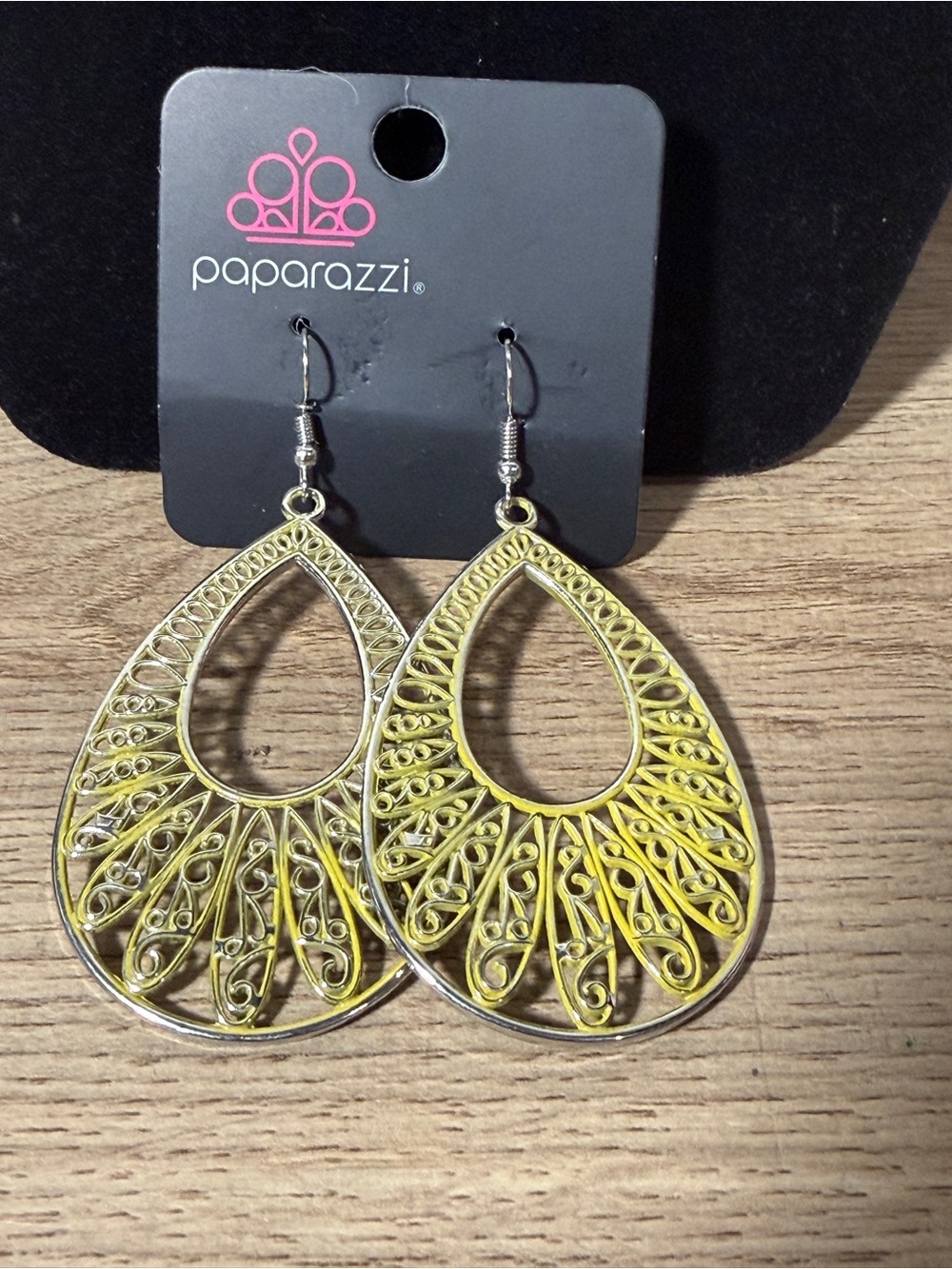 Paparazzi Yellow Filigree Drop Earrings